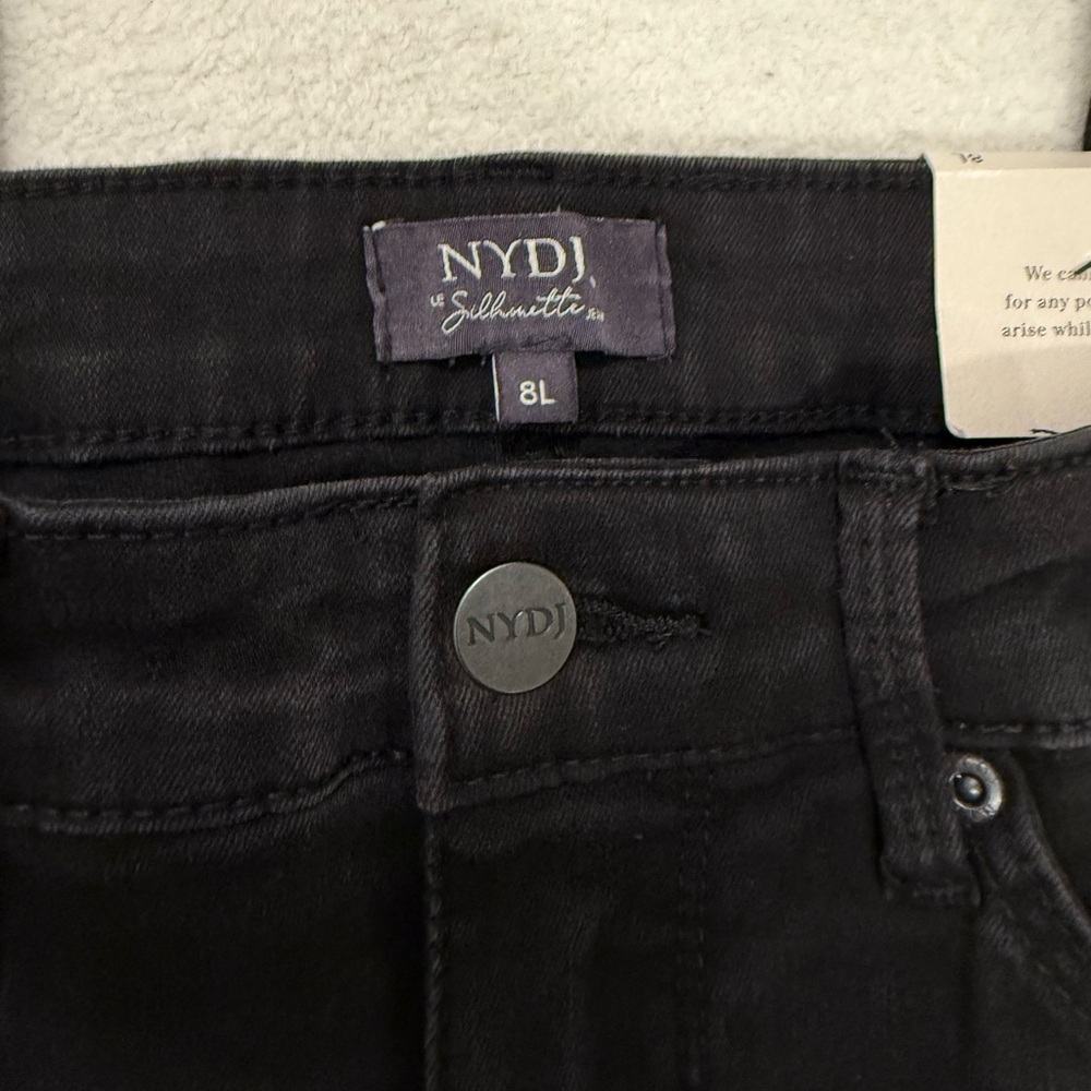 NYDJ Ami Skinny Jeans Black Size 8 Long High Rise Lift Tuck NWT Classic - Picture 6 of 8